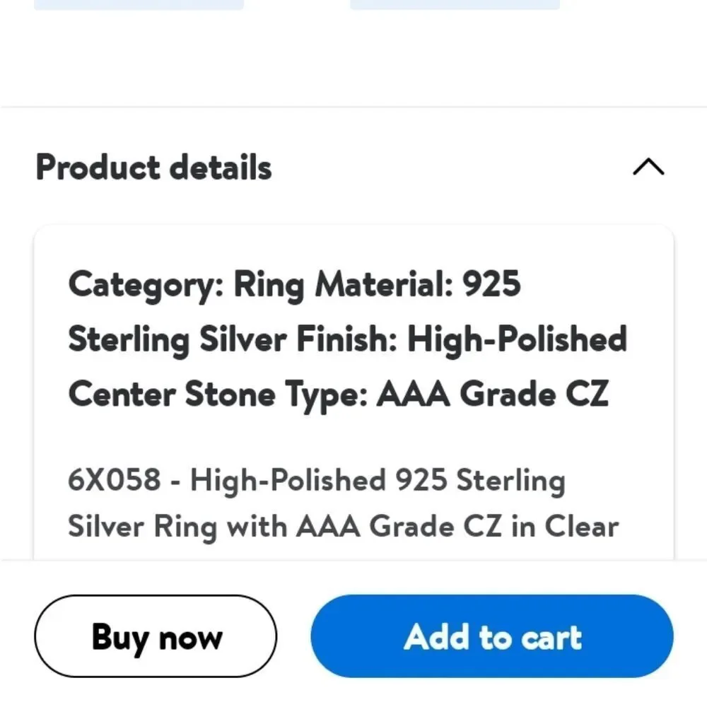 Womans  Sterling Silver 925  Square Highly Polished‎ C.Z.  Sz 5 New - Picture 8 of 10